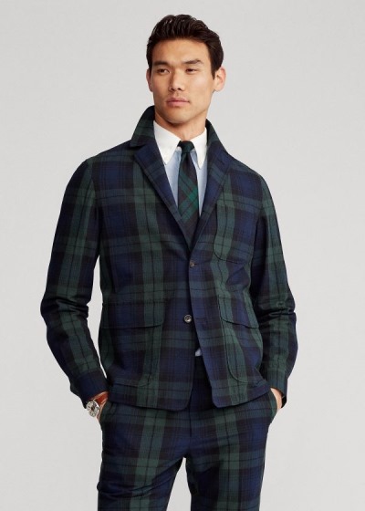 Men's Polo Ralph Lauren Tartan Seersucker Suit Jacket | 462805OFA